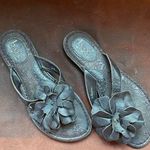 Born Flower Leather Thong Sandal Black Size 7 Photo 0