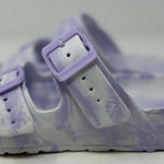 Women’s Lavender and White Tie Dye Double Buckle Slip on Sandals‎ Size 5/6 Purple Photo 0