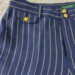 Ralph Lauren LAUREN‎  Shorts Womens Size 10 Blue Gold Pinstripe Gold Button Photo 9