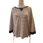Ralph Lauren Striped Pullover Top‎ with Drawstring Waist, 3/4 Sleeves, Striped Photo 1