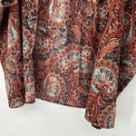Caslon  Boho Kimono Cover Up Oversized Paisley Orange Blue Open Front Size XS/S Photo 3