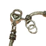 Silver Plated 10 Charms Murano Beads Shoe Spacers Snake Chain Bracelet Photo 1