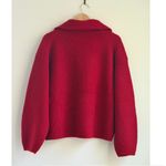 Everlane The Half-Zip Sweater in Luxe Merino in Berry Red, Size Large Photo 8