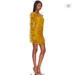 For Love & Lemons  Tiana lace Gold Mustard Yellow mini Dress Size XS One Shoulder Photo 1