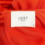 JUST Female Garner Layered Dress Oversized Flowy Midi Orange Red Size Small Photo 9