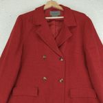 Jaeger Vintage  Red Twill‎ Double-breasted Blazer Jacket Women's Size XL Photo 2