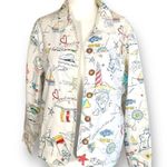 Vintage Graff Petite Jacket Lightweight Nautical Novelty Print White Blue Red Size undefined Photo 1