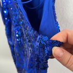 B. Darlin Womens Royal Blue Sequin Sleeveless Formal Mini Dress Size 15/16 Photo 6