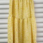 Who What Wear Women Skirt Size Large Yellow Citrus Leopard Print Tiered Cottage Photo 2
