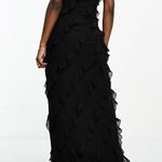 ASOS purchased / Rare London / strappy ruffle detail maxi dress w slit / black Photo 9