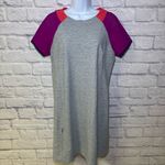 Title Nine  Medium Unconventional Dress Sensitive Stretch Gray Raspberry Coral Photo 2