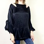 Vivienne Westwood  Anglomania Black Silk Cutout Bow Tie Long Sleeve Tunic Blouse Photo 1