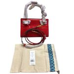 Tory Burch Lee Radziwill Petite Croc Embossed Leather Crossbody Brilliant Red Photo 2