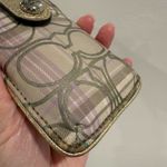 Coach  y2k lavender purple Plaid Gold Card Holder Photo 4