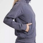 Athleta Brooklyn Bomber Jacket in Blue Leopard Size M Photo 2