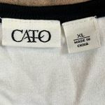 Cato  White Sweater Black Outline 3/4 Sleeve XL Top Photo 7