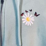 Faded Rose Daisy Print Cropped Hoodie Photo 2