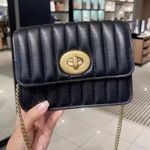 Coach X Jennifer Lopez with Linear Quilting Black Leather Cross Body Bag Photo 0