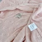 Cortland Park Cashmere Light Pink ‘Sophie’ Cable Knit Long Open Cardigan, Size M Size M Photo 2