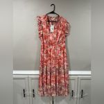 NWT Gigio Floral Tiered Sun Midi Dress with Tie Neckline Photo 5