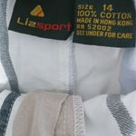 Liz Claiborne Liz Sport 14 Paper Bag Striped Blue Tan Cotton Shorts Plus Photo 7