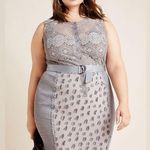 NEW Anthropologie Byron Lars Beguile Lace Sheath Dress Gisella Embroidered Sz 22 Gray Photo 3