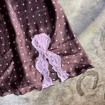 Self Esteem  Brown And Pink Lace Trim Satin Polka Dot Cami Tank Top Photo 2