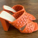 Nasty Gal Orange braided block heel mules Photo 0