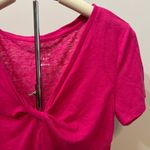 A New Day Women's Pink Short Sleeve Linen V-Neck T-Shirt - Size Medium - NWT Photo 3