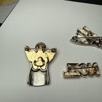 Angel / Noel Christmas Holiday Lot Of 3 Brooch Pin Angels 1 LC Gold Photo 13