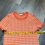 Madewell  Ringer Sweater Tee Orange Stripe Ribbed Stretch Shirt Medium Photo 5