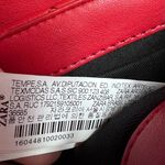 ZARA Red Quilted Shoulder Bag with Gold Chain Photo 4