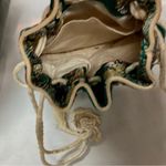 Oriental Design Embroidered Drawstring Pouch Green Photo 4