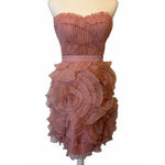 BCBGMAXAZRIA Vintage BCBG Maxazria Strapless, Tulle, Floral, Pink Glinda Mini Dress Sz 8 Photo 1