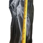 Vtg Laura Winston Collection XL Black Leather Trench Coat Fox Fur Collar Photo 2