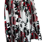 Paprika  Red and Black Floral A-Line pleated Skirt Photo 0
