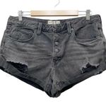 Free People Romeo Rolled Denim Cutoff Jean Shorts in Black Wash Size 31| 12 Photo 1