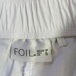 FOIL Pump It Up White Trapeze Barrel Leg Pull On Pants Photo 12