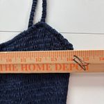 In the Beginning Navy Blue Sundress Smocked Bodice Midi Dress Summer Casual Photo 2