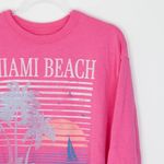 Hollister Womens Miami Beach Graphic Pullover Sweatshirt Size S Pink Crewneck Photo 1