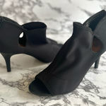 Dress Barn  Heels Open Toe Nylon Fabric Black Cutout 9 Evening Dressy Stretch Mod Photo 0