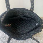 Vera Bradley Vibrant Black Purse Laptop Bag Vintage Rare Double Handle Zipper Photo 5