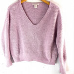 Sincerely Jules S Oversized Crop Thirsty Knit in Lavender Textured Crop Top Purple Photo 0