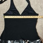 Studio Y Y2K  Black Floral Halter Dress Midi Asymmetrical Hem Photo 3