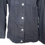 PacSun Women’s Distressed Denim Black Jacket Size XS/S Cotton Button Front Photo 2