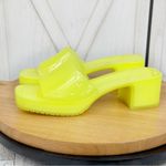 Steve Madden  Harlin Chunky Jelly‎ Neon Slide Sandals Citron Yellow 9 Y2K Photo 1