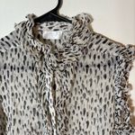 7 For All Mankind  100% Silk‎ Sleeveless Ruffle Blouse Size Medium Photo 3