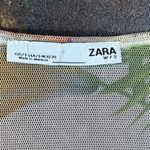 ZARA  Printed Floral Sheer Polyester Printed Tulle High-Waisted Dress Small Photo 7