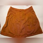 Anthropologie  Burst Orange Cotton Lyocell Pleated Mini Skirt size 8 Photo 1