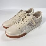 Dolce Vita Harryson Women's‎ 9 Cream Lace Panel Sneakers Casual Shoes Gum Sole Brown Photo 3